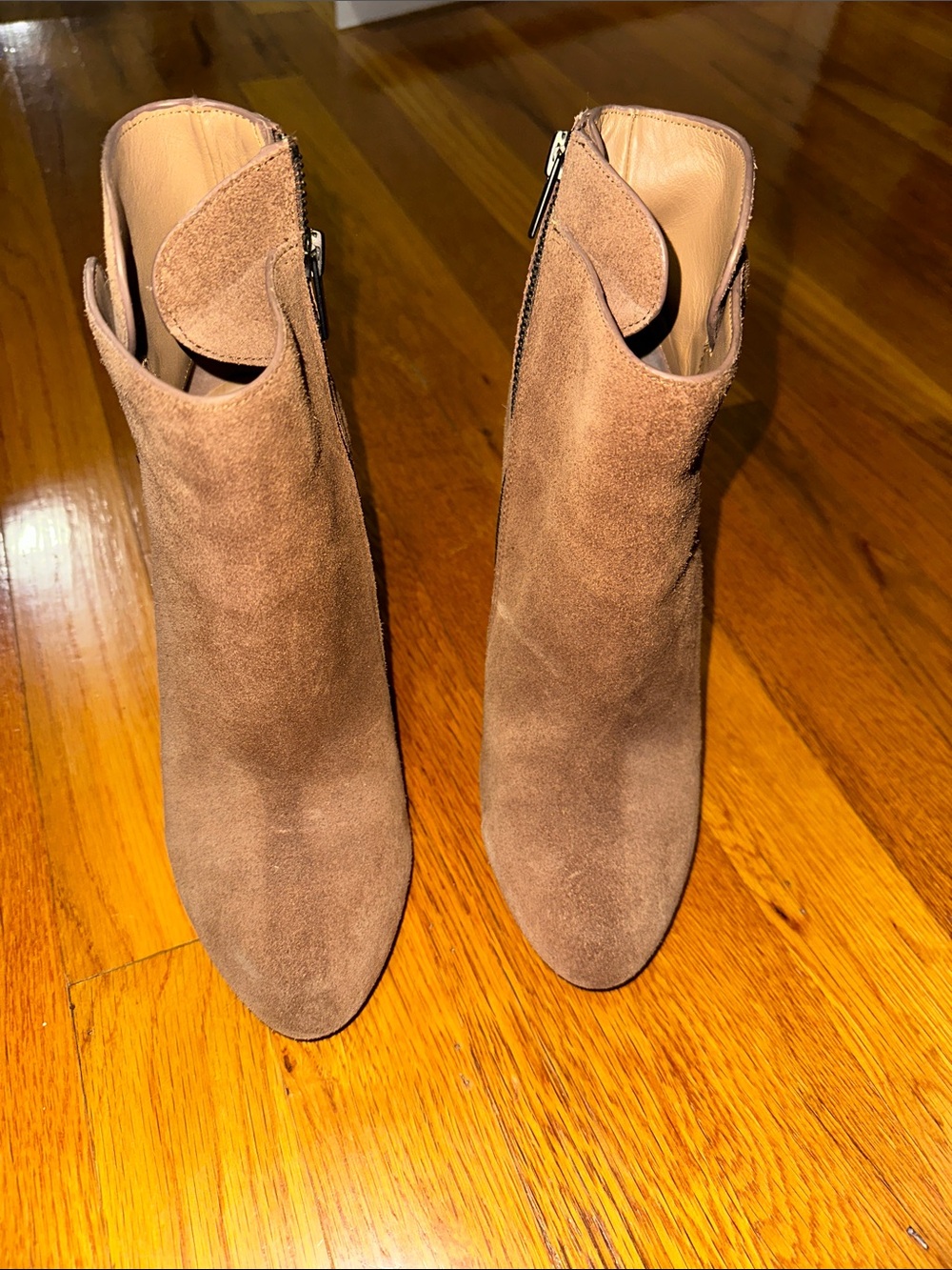 Elie Tahari Tan Suede Ankle Booties